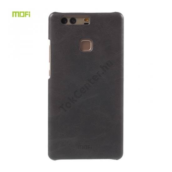 Huawei P9 Plus MOFI műanyag telefonvédő (kézi készítésű bőr hátlap) FEKETE