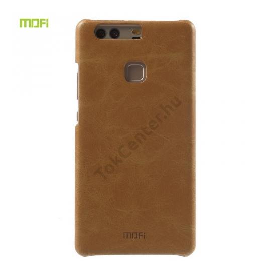 Huawei P9 Plus MOFI műanyag telefonvédő (kézi készítésű bőr hátlap) BARNA