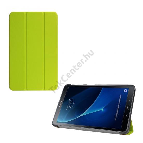 Samsung Galaxy Tab A 10.1 LTE (2016) SM-T585 /Samsung Galaxy Tab A 10.1 WIFI (2016) SM-T580 Tok álló, bőr hatású (aktív flip, oldalra nyíló, TRIFOLD asztali tartó funkció) VILÁGOSZÖLD