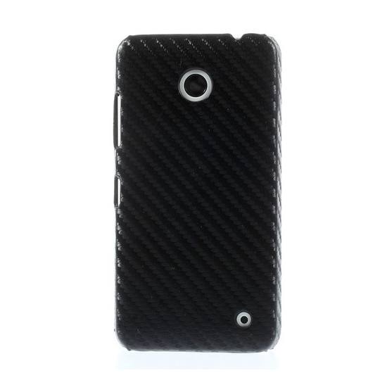 Nokia Lumia 630 Műanyag telefonvédő (karbon minta) FEKETE