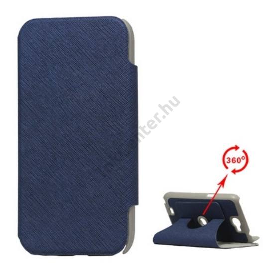 Samsung Galaxy Note II. (GT-N7100) Tok álló, bőr (FLIP, asztali tartó funkció, 360°-ban forgatható) SÖTÉTKÉK