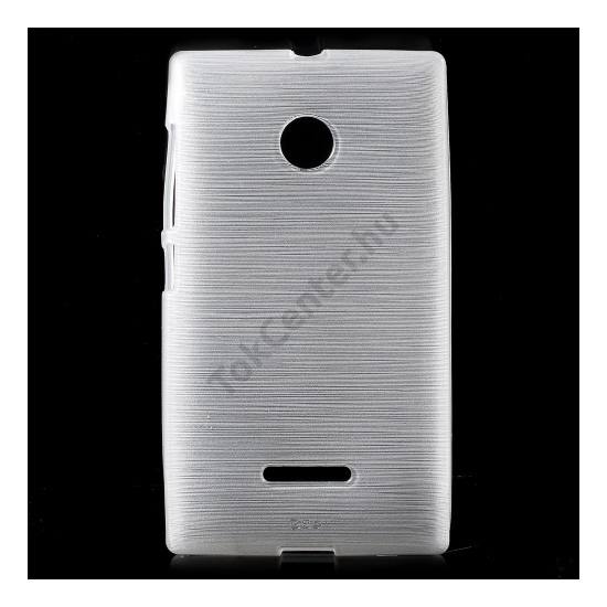 Telefonvédő gumi / szilikon (szálcsiszolt mintázat) FEHÉR