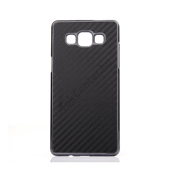 Samsung Galaxy A7 (SM-A700F) Műanyag telefonvédő (karbon minta) FEKETE