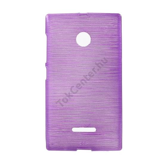 Telefonvédő gumi / szilikon (szálcsiszolt mintázat) LILA