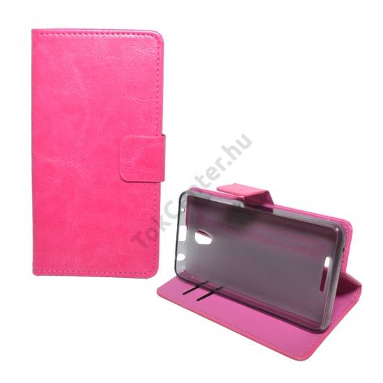 Lenovo A5000 Tok álló, bőr (FLIP, oldalra nyíló, asztali tartó funkció) RÓZSASZÍN