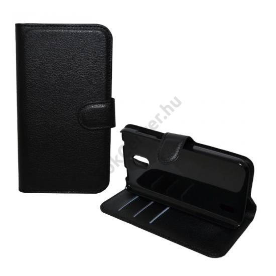 Huawei Ascend Y625 Tok álló, bőr (FLIP, mágneses, oldalra nyíló, asztali tartó funkció) FEKETE