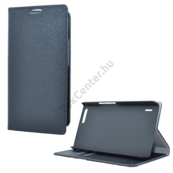 Huawei Honor 6 Plus Tok álló, bőr (FLIP, mágneses, oldalra nyíló, asztali tartó funkció) FEKETE