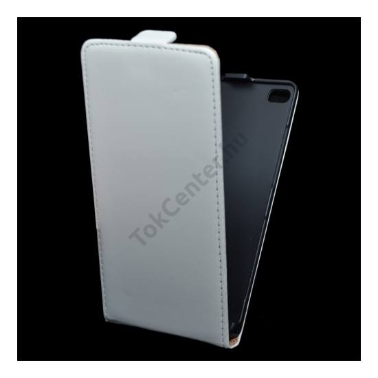 Huawei P8 Tok álló, bőr (FLIP, mágneses) FEHÉR