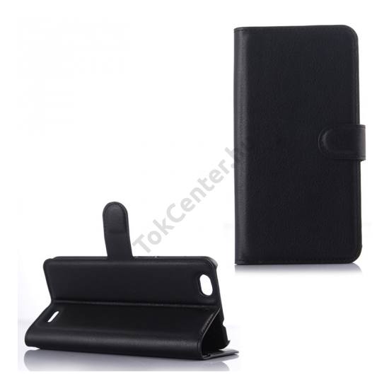 ZTE Blade S6 Tok álló, bőr (FLIP, oldalra nyíló, asztali tartó funkció) FEKETE