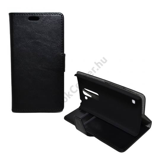 LG Spirit (C70) Tok álló, bőr (FLIP, oldalra nyíló, asztali tartó funkció) FEKETE