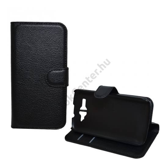 Huawei Ascend Y540  Tok álló, bőr (FLIP, oldalra nyíló, asztali tartó funkció) FEKETE