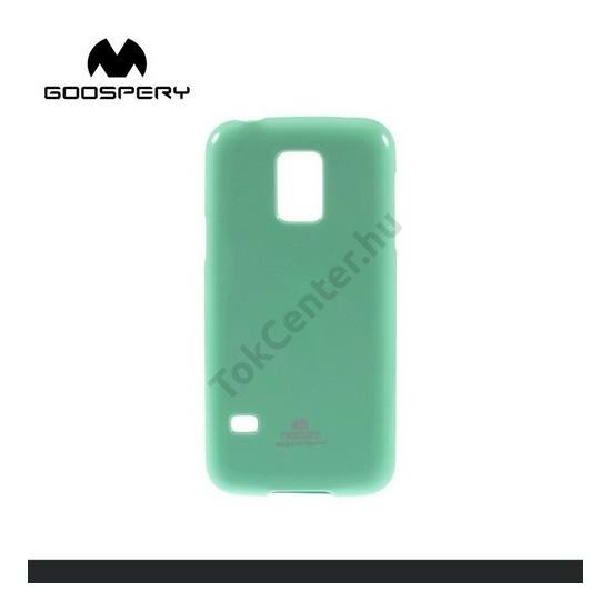 Samsung Galaxy S V. mini (SM-G800) MERCURY Goospery telefonvédő gumi / szilikon (csillámporos) CYAN