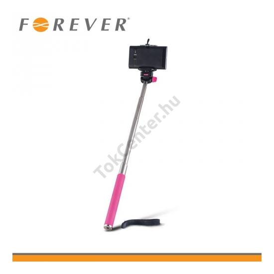 UNIV állítható kézi selfie bot (20-100 cm hosszú nyél, 360°-ban forgatható) RÓZSASZÍN