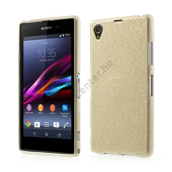 Sony Xperia Z1 (C6903) Telefonvédő gumi / szilikon (szálcsiszolt mintázat) ARANY