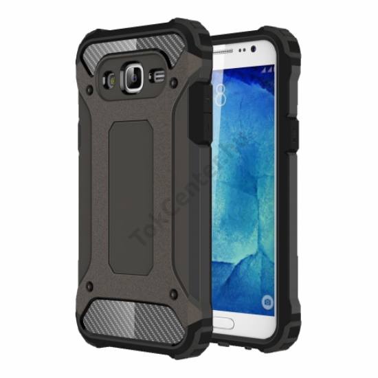 Samsung Galaxy J5 (SM-J500) Defender műanyag telefonvédő (közepesen ütésálló, gumi / szilikon belső, fémhatás) BRONZ