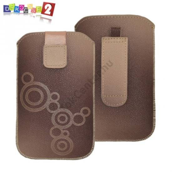 DEKOCASE 2 tok álló (körmintás, kihúzható tépőzár, övre fűzhető, M méret) BARNA	