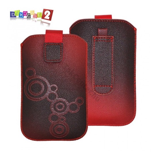 DEKOCASE 2 tok álló (körmintás, kihúzható tépőzár, övre fűzhető, M méret) PIROS	