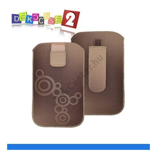 DEKOCASE 2 tok álló (körmintás, kihúzható tépőzár, övre fűzhető, XXL méret) BARNA	