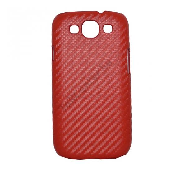 Samsung Galaxy S III. (GT-I9300) Műanyag telefonvédő (karbon minta) PIROS