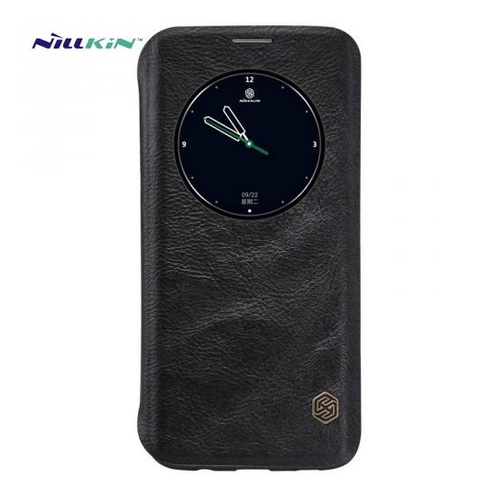 Samsung Galaxy S7 EDGE (SM-G935) NILLKIN QIN tok álló, bőr (FLIP, oldalra nyíló) FEKETE