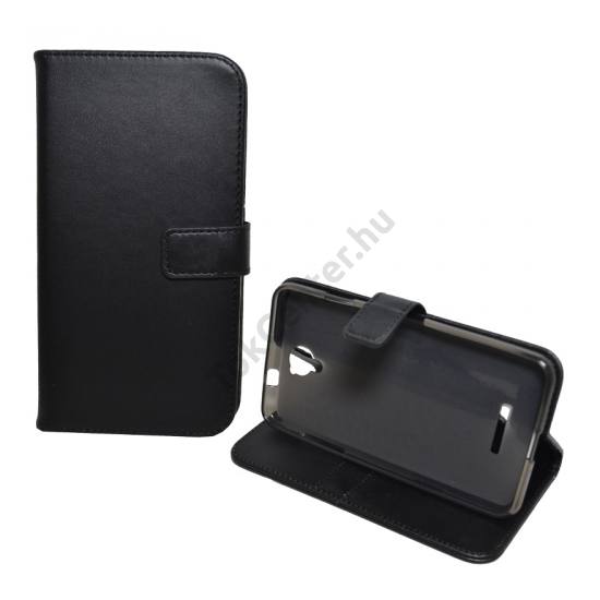 Coolpad Modena (E501) Tok álló, bőr (FLIP, oldalra nyíló, asztali tartó funkció) FEKETE