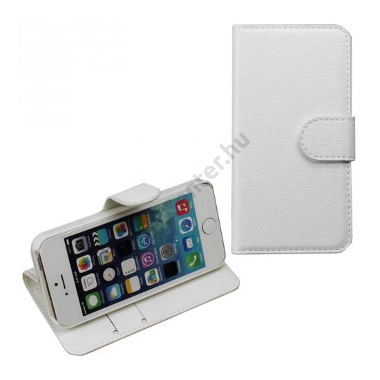 Tok álló, bőr (FLIP, mágneses, oldalra nyíló, asztali tartó funkció) FEHÉR