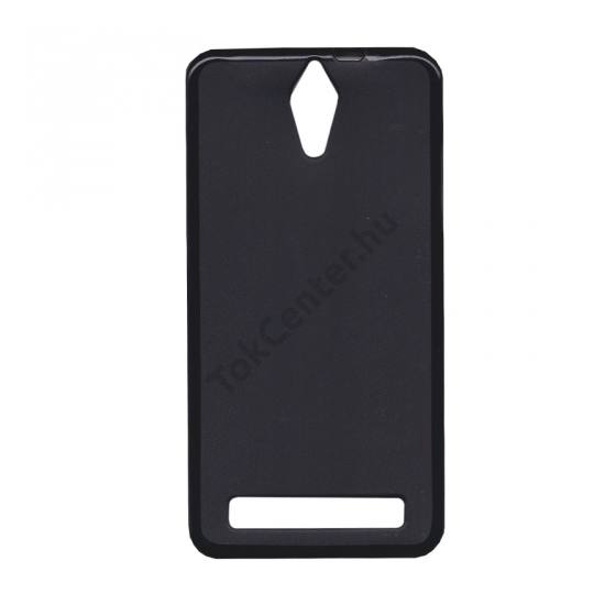 Coolpad Porto S Telefonvédő gumi / szilikon (fényes keret) FEKETE