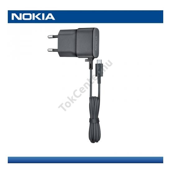 Hálózati töltő (microUSB, 5V / 750mA, energiatakarékos) FEKETE