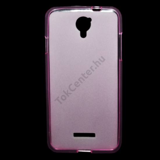 Coolpad Modena (E501) Telefonvédő gumi / szilikon (fényes keret) RÓZSASZÍN