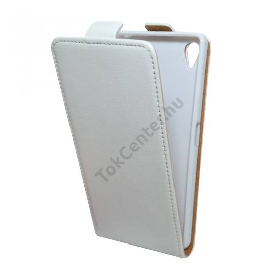 Sony Xperia X (F5121) Tok álló, bőr (FLIP, mágneses) FEHÉR