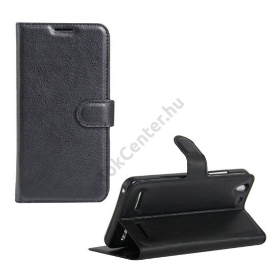 Lenovo Vibe K5 / Vibe K5 Plus Tok álló, bőr (FLIP, oldalra nyíló, asztali tartó funkció) FEKETE