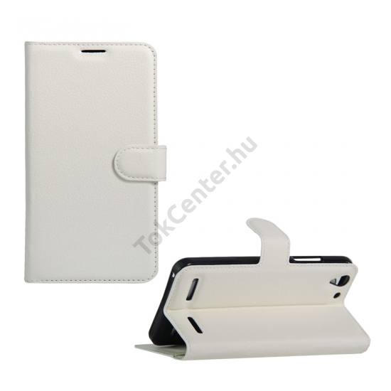 Lenovo Vibe K5 / Vibe K5 Plus Tok álló, bőr (FLIP, oldalra nyíló, asztali tartó funkció) FEHÉR