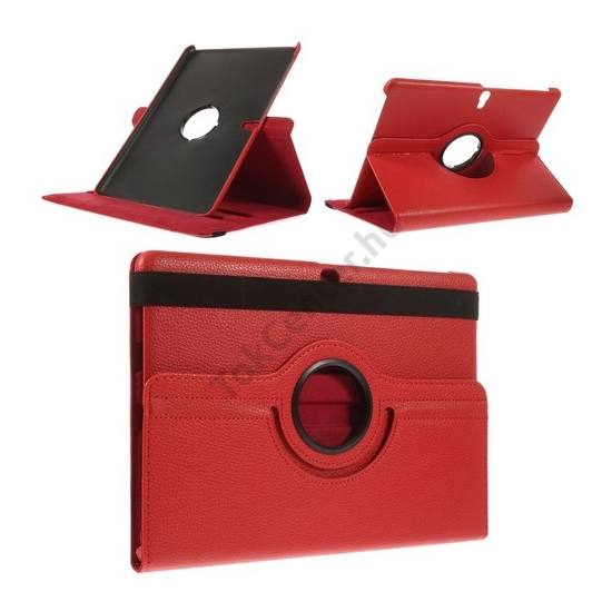 Samsung Galaxy Tab S 10.5 LTE (SM-T805) Tok álló, bőr (FLIP, asztali tartó funkció, 360°-ban forgatható) PIROS