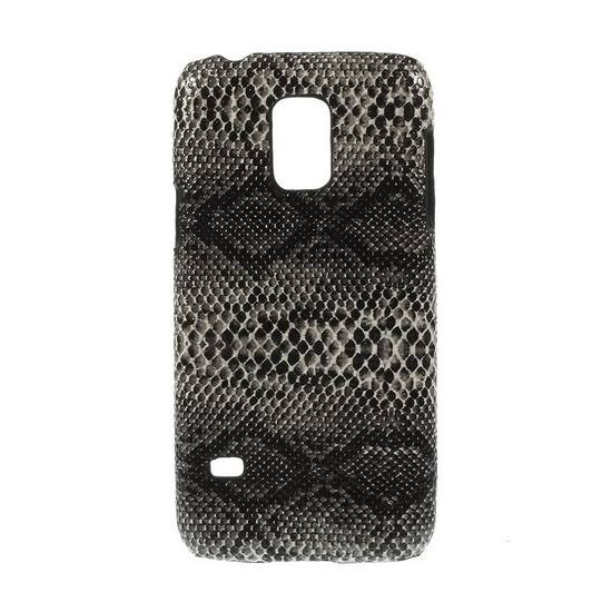 Samsung Galaxy S V. mini (SM-G800) Műanyag telefonvédő (kígyóbőr mintás) FEKETE