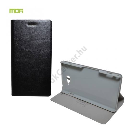 Sony Xperia M2 (D2303) MOFI RUI tok álló, bőr (FLIP, oldalra nyíló, asztali tartó funkció) FEKETE