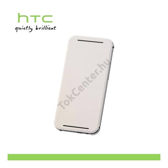 HTC One 2014 (M8) Műanyag telefonvédő (FLIP, oldalra nyíló) FEHÉR