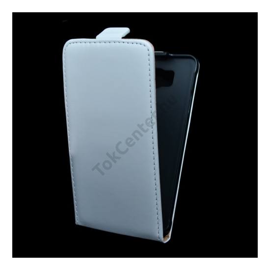 Samsung Galaxy Alpha (SM-G850) Tok álló, bőr (FLIP, mágneses) FEHÉR