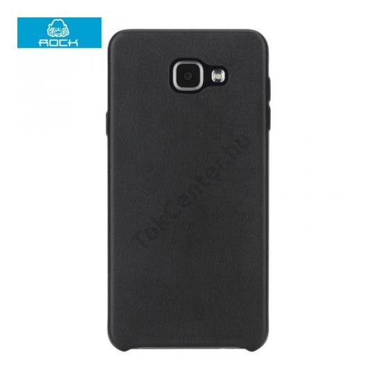 Samsung Galaxy A9 (2016) (SM-A910) ROCK műanyag telefonvédő (bőr hátlap, ultravékony) FEKETE
