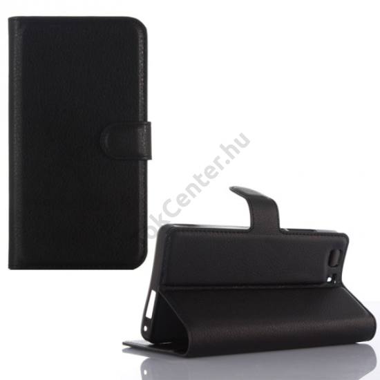 Doogee X5 (X5 Pro) Tok álló, bőr hatású (FLIP, oldalra nyíló, asztali tartó funkció) FEKETE