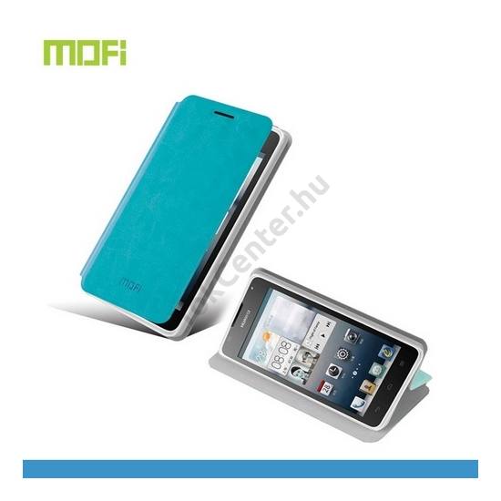 Huawei Ascend Y530 (C8813) MOFI RUI tok álló, bőr (FLIP, oldalra nyíló, asztali tartó funkció) VILÁGOSKÉK