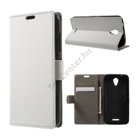 ZTE Blade A310 Tok álló, bőr (FLIP, oldalra nyíló, asztali tartó funkció) FEHÉR
