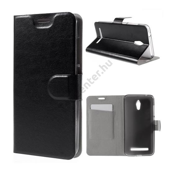 Asus Zenfone Go (ZC500TG) Tok álló, bőr (FLIP, oldalra nyíló, asztali tartó funkció) FEKETE