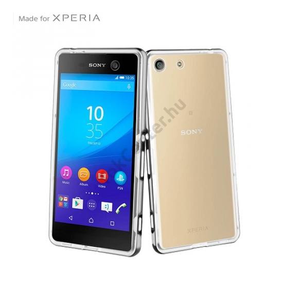 Sony Xperia M5 Műanyag telefonvédő (szilikon keret) FEKETE/ÁTLÁTSZÓ