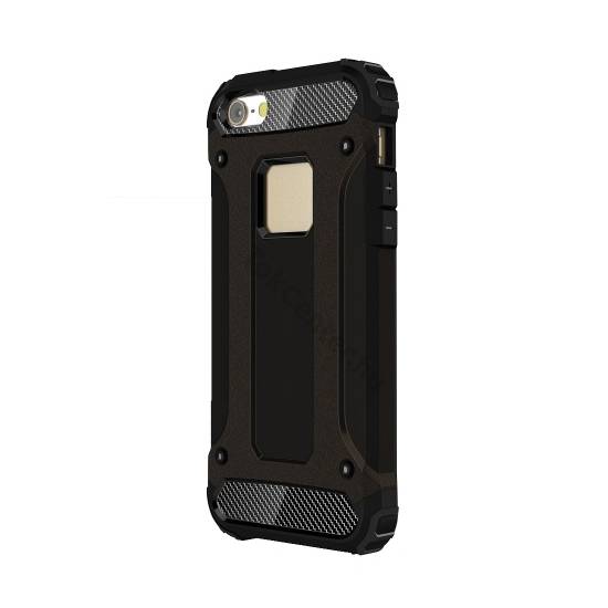 Apple iPhone 7 /APPLE IPhone 8 4,7`` Defender műanyag telefonvédő (közepesen ütésálló, gumi / szilikon belső, fémhatás) FEKETE