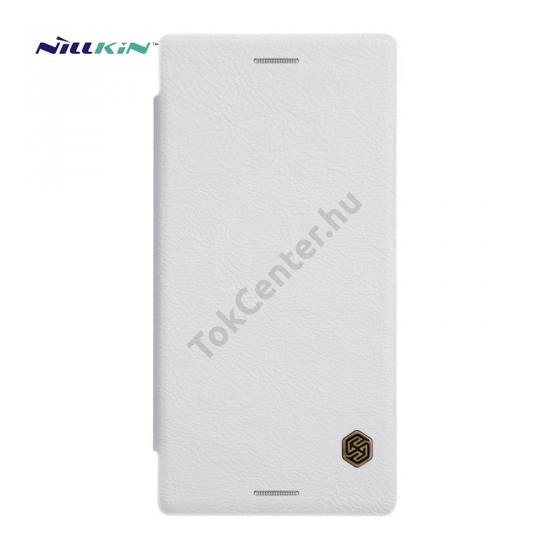 Sony Xperia XZ (F8331) NILLKIN QIN tok álló, bőr (FLIP, oldalra nyíló, bankkártya tartó) FEHÉR