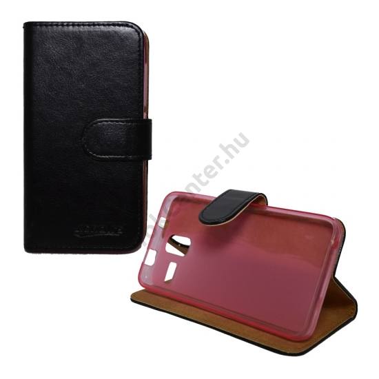 Lenovo S580 Tok álló, bőr (FLIP, mágneses, oldalra nyíló, bankkártya  tartó, asztali tartó funkció) FEKETE
