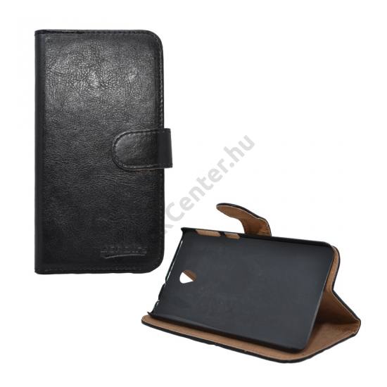 Lenovo S860 Tok álló, bőr (FLIP, mágneses, oldalra nyíló, bankkártya tartó, asztali tartó funkció) FEKETE
