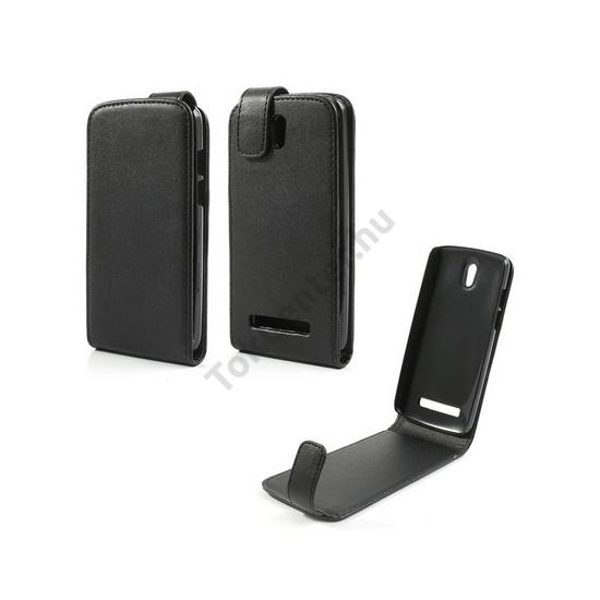HTC Desire 500 Tok álló, bőr (FLIP, mágneses) FEKETE