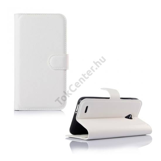 Vodafone Smart Prime 6 Tok álló, bőr (FLIP, mágneses, oldalra nyíló, asztali tartó funkció) FEHÉR