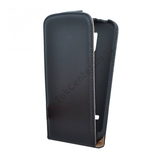 Samsung Galaxy S V. mini (SM-G800) Tok álló, bőr (FLIP, mágneses) FEKETE